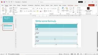 How to write superscript in PowerPoint table