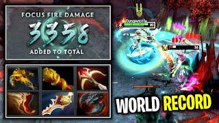 WORLD RECORD..!! 3358 Focus Fire Damage Windranger Arcana Pro Gameplay 7.27 | Dota 2