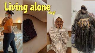 living alone | * NEW BRAIDS * + i'm conscious of my weight + new filming setup + met a subbie!