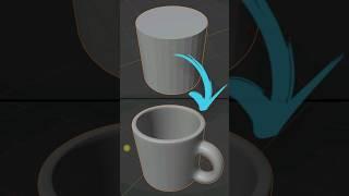 Blender timelapse, Water Cup or Coffee Mug 3D modeling, basic for beginners.  #cgian #3d #blender