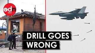 Moment South Korean Fighter Jet Accidentally Bombs Church