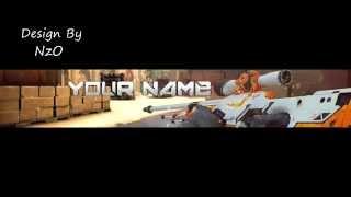 CSGO : Template Youtube Banner  Asiimov 