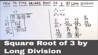 How to Find Square Root of 3 by Long Division Method / Square Root of 3 / Long Division Method