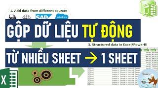 Gộp dữ liệu tự động từ nhiều sheet vào 1 sheet (siêu hay)