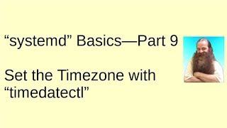 Set the timezone with timedatectl