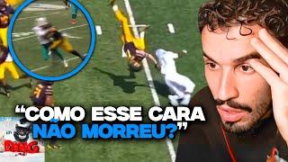 AS MAIORES PORRADAS DA HISTÓRIA DO FUTEBOL AMERICANO! | REACT DING PRODUCTIONS