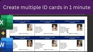 How to make multiple id cards in ms word|Create multiple id cards in Word using data from excel