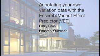 Annotating your own variation data with the Ensembl Variant Effect Predictor VEP