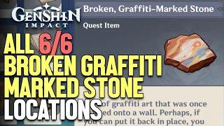 All Broken Graffiti Marked Stone Locations Genshin Impact