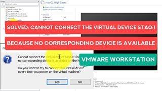 [Solved] Cannot connect the virtual device sata0:1 because no corresponding device is available