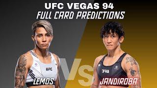 UFC Vegas 94 Amanda Lemos vs Virna Jandiroba Full Card Predictions and Breakdown | Bet Tips