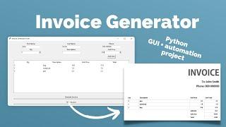 Python Invoice Generator tutorial for beginners - Python GUI Automation project [resume project]