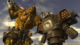 Securitron Mk II vs Super Mutant Behemoth | Fallout New Vegas npc battles