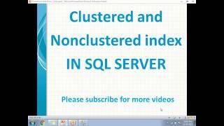 Clustered and nonclustered indexes in sql server | SQL index | indexing in sql