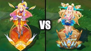 Star Guardian Seraphine vs Ocean Song Seraphine Skins Comparison (League of Legends)