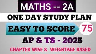 MATHS 2A ONE DAY STUDY PLAN 2025 | MATHS 2A IMPORTANT QUESTIONS 2025