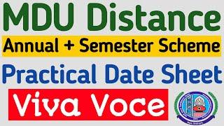 Mdu Distance Practical Exam Datesheet 2022 || MDU distance reappear practical exam date sheet 2022