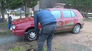 Satisfying cleaning - "Barnfind" low mile VW Golf mk3 - stood neglected for 4 years