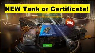 WoT Blitz Loyalty Quest - FREE! New Tank or Tank Certificate for Players with 20K Battles!!!