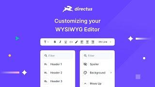 How to Customize Your WYSIWYG Editor | Directus Short Hops