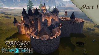 HOW TO BUILD A NEMEDIAN CITY PART 1 - CITY WALLS AND TOWERS [SPEED BUILD] - CONAN EXILES