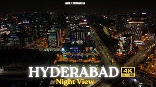 Best view of Hyderabad City | Night Drone Visuals | Hitech City | IT Hub of India | Cinematic 4K