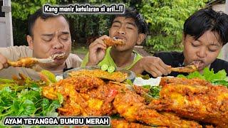 SUPER LEZAT ! MUKBANG 2 EKOR AYAM KAMPUNG BUMBU MERAH + LALAPAN + SAMBEL, Ngeunah Kacida