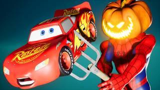 Epic Escape From Pumpkin Spiderman for halloween Amazing Maze from Lightning Mcqueen #12