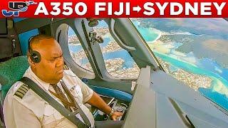 Fiji Airways A350 Cockpit Nadi to Sydney