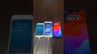 iPhone 6 on iOS 8 vs iPhone 7 Plus on iOS 15 vs iPhone 11 Pro Max on iOS 17 boot up test #iphone#ios