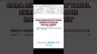 Cara Membuat Daftar Tabel Skripsi Otomatis di Word #msword #tutorial