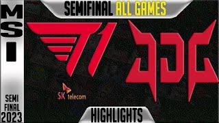 T1 vs JDG Highlights ALL GAMES | MSI 2023 Brackets Semi-final Day 9 | T1 vs JDG Esports