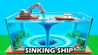 Testing LEGO Wave Machine for Sinking Lego Ships Part 2