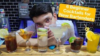 Top 6 basic cocktails for beginner bartenders.
