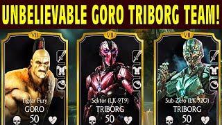 MKX Mobile 1.15. UNDEFEATED Tigrar Fury Goro TRIBORG Team! You Have to TRY IT!!!