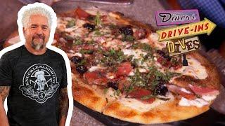 Guy Fieri Eats JACKPOT Duck Pizza & Chicken Riggies | Diners, Drive-Ins and Dives | Food Network