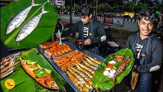 Vizag Hardworking Boy Selling Banana Leaf Wali Tawa Fish Fry Making Rs 200/- Only l Andhra Food Tour