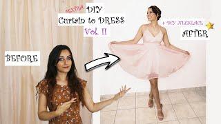 Extra DIY Curtain to Dress Tutorial Vol. II -  Short Prom Dress / Elegant Dress Gown Easy No Pattern