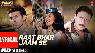 Raat Bhar Jaam Se - Lyrical Video Song | Tridev | Alisha Chinai | Sangeeta Bijlani, Madhuri Dixit