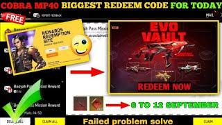 FREE FIRE REDEEM CODE TODAY 8 SEPTEMBER REDEEM CODE FREE FIRE | FF REDEEM CODE TODAY 8 SEPTEMBER