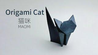 Origami Black Cat  動物折り紙