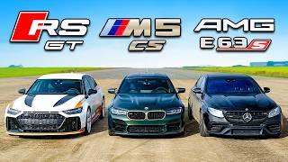 【ドラッグレース！】アウディ RS6 GT vs BMW M5 CS vs メルセデス AMG E63 S