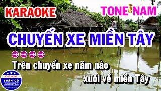 Karaoke Chuyến Xe Miền Tây | Nhạc Sống Tone Nam Beat | Karaoke Tuấn Cò