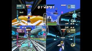 Sonic Riders Gamecube All Stages 4 player Netplay 60fps