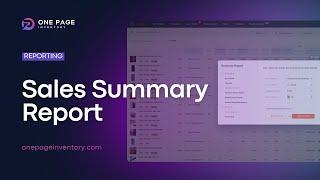 Analyze Sales Performance with One Page Inventory’s Sales Summary Report