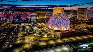 Aerial Footage of the MSG Sphere in Las Vegas - August 2023