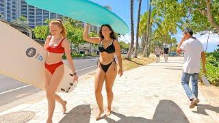 HAWAII PEOPLE ‍️ Walking on Kalakaua Avenue in WAIKIKI  #vacation #travel #walkingtour