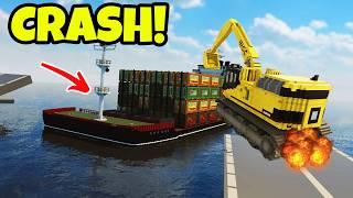 Biggest Cargo Ship vs Boosted Cars Destruction! Teardown