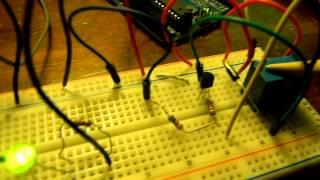 Arduino controlled relay transistor circuit - for use in a light bulb PCR machine