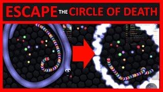 Slither.io Tricks ESCAPE the CIRCLE OF DEATH! | Slither.io High Score Tips #2 (No Cheat / Hack)